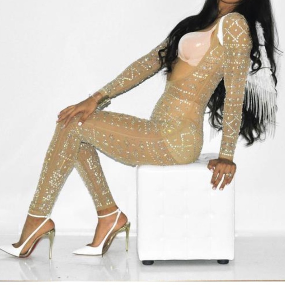 Sexy Victoria’s Secret Angel rhinestone costume bodysuit new Kylie Jenner